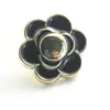Botón de Flor de Metal con Pedrería Color Oro Rosa Incrustado de Diamantes Estilo Chanel Pequeño Botón de Perla para Ropa de Punto