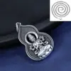 Pingente Vintage 999 Guanyin Maitreya Flor Seda Oca Auspicioso Estátua de Buda Colar com Pingente de Buda em Prata Esterlina para Homens e Mulheres