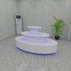 Amostra criativa carrinho de exibição pintura mesa de balcão redondo sala de exposições tecnologia produtos eletrônicos digitais suporte luminoso mesa da ilha do meio