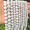 Ventas Directas de Fábrica Turquesa Blanca Natural Cuentas Sueltas Turquesa Blanca Redondas Pulsera Collar Con Cuentas DIY Productos Semi-Terminados Venta al por Mayor
