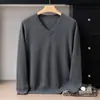 Suéter de Cachemir 100% para Hombre con Cuello en V Otoño/Invierno 2025 Nuevo Top de Punto Casual Capa Base Suéter de Cachemir