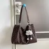 Bolsa Tote Estilo College com Design Artístico Vintage de Nicho para Mulheres 2026 Nova Moda Simples de Grande Capacidade para Ombro