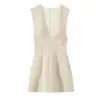 Atacado Fábrica de Roupas Femininas Transfronteiriça 2026 Primavera Novo Estilo Fashion Temperamento Simples Doce Picante Estilo Listrado Vestido Curto