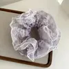 Goma para el pelo de encaje floral francés estilo coreano para mujer, suave y elegante, adecuada para coletas y moños