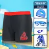 Bermudas de Natação Infantis para Meninos em Estoque, Tamanhos Pequeno, Médio e Grande, Alta Elasticidade, Bermudas de Natação Casuais Simples, Bermudas de Natação Estampadas para Meninos