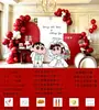 Decoración para fiesta de compromiso con globos del personaje de dibujos animados Crayon Shin-chan, juego completo de fondos de paneles KT, creando una atmósfera ceremonial de alta gama