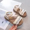Sandalias para Niñas 2026 Verano Nuevo Estilo Sandalias de Playa para Niñas, Versión Coreana de Princesa, Elegantes Sandalias Romanas para Niños Mayores