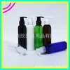 Botella blanca con dispensador, 150ml; botella con bomba transparente; botella de pico de pato marrón, 150 ml; botella de tóner azul; botella de loción