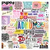 51 Pegatinas Psicológicas Cognitivas Creativas Temáticas de TDAH para Niños, Pegatinas Impermeables para Cuaderno Refrigerador Venta al por Mayor