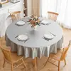Mantel impermeable y a prueba de aceite, resistente al calor, lavable, redondo, estilo europeo, adecuado para hogar, hotel, restaurante, comedor, mesa redonda grande, diseño simple