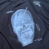 Y2K Europeo y Americano Transfronterizo Otoño Estampado de Calavera Ropa Americana Elegante Cuello Redondo Camiseta de Manga Larga Ropa de Calle Venta al por Mayor