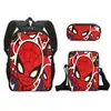 Llegada Nueva Transfronteriza Spider-Man Mochila Escolar Set de Tres Piezas Estuche de Lápices de Dibujos Animados Bolso Pequeño Mochila de Gran Capacidad