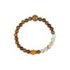 Pulseira de rosário de sândalo verde natural, estilo fino de luxo leve artístico, combinando pedra Shoushan, boa sorte, círculo único, pulseira Wenwan feminina