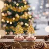 Regalo de Navidad: Adorno navideño giratorio de árbol de Navidad sólido de vidrio de Zibo, una artesanía de vidrio creativa para decoración de coche o escritorio
