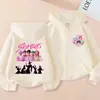 Sudadera con capucha de cremallera de moda holgada para niños y niñas, estampado de dibujos animados de K-Pop, para primavera y otoño, chaqueta sudadera casual transfronteriza