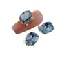 Taladro de uñas de pila azul claro joyería de uñas azul brillante cristal azul almohada de azúcar cuadrado rectangular hacha gorda cuadrada taladro de uñas de pila terminado
