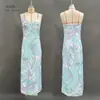 Amazon Cross-Border Europeu e Americano 2025 Moda de Verão Vestido Simples Estampado Sexy Decote V Fenda Alça