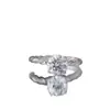 En stock en Panyu: Anillo de Mujer de Moissanita con Cuatro Garras, 2 Quilates, Plata S925 Chapada en Oro, Venta Directa de Fábrica