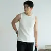 Estilo Old Money Mezcla de Algodón y Spandex Costilla Vertical Textura Transpirable Chaleco Hombre Verano 2026 Deportes Enfriamiento Fitness Camiseta sin Mangas