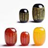 Cuentas de Cristal Cilíndricas Talladas con el Sutra del Corazón de Ágata Negra, Amarilla y Roja, Cuentas para la Cintura, Bodhi Vajra, Estrella y Luna, Cuentas Budistas, Accesorios y Adornos Culturales