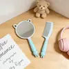 Mango de Bloques de Color Peine Espejo de Gato Lindo Set de Peines Infantiles DIY para Uso en Casa Set de Dos Piezas de Peine Espejo para Peluquería