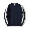 Camiseta de Manga Larga de Felpa de Algodón de Doble Cara Versátil Guangzhou 320g Cuello Redondo Color de Contraste Sudadera Térmica Cálida