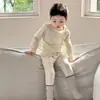 Xiaoyu Luoluo & Lvboer En Stock Clase a Algodón Lycra Amigable con la Piel Ropa de Casa Set de Pijama de Otoño e Invierno para Niños 2
