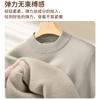 Suéter Masculino de Lã Modal Peça Única Veludo Gola V Outono e Inverno Forrado com Fleece Espessado Quente Top Camada Base para Homens