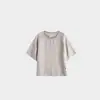 Nova Camiseta Feminina de Verão Tecida em Cores, Cânhamo Respirável, Gola Redonda, Manga Curta, Top Casual Fino Fsy60507