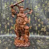 Entrega Direta da Montanha Longhu Madeira de Jucá Fulminada Escultura em Madeira Rei Lingguan Rei Tianjun Deus do Fogo de Três Olhos Decoração de Casa Artesanato Premium