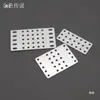 Pieza de fijación de aleación de aluminio, accesorios de ensamblaje de juguetes de tecnología DIY, base de placa cuadrada perforada, escuadra de esquina de barra en forma de U