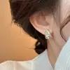 Brincos de Zircônia Pérola com Renda, Brincos de Moda Estilo Francês de Luxo Leve, Estilo Nicho Retrô, Design de Malha de Alta Qualidade para Mulheres