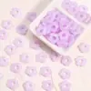 Contas de resina estilo antigo com gradiente de flor de ameixa de 16 mm, flor de cinco pétalas com furo passante, acessórios para pulseira e colar feitos à mão DIY