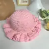 Sombrero de Ganchillo para Mujer con Ala Plisada y Volantes Bloques de Color, Adecuado para Primavera, Otoño e Invierno, Caliente y Transpirable Sombrero de Lana Tejido