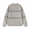 Yidao Vintage Otoño 2026 Nueva Colección: Suéter Tejido Retro con Patrón de Diamantes, Corte Holgado y Relajado, Estilo Pulóver, para Hombre