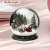 Impresión Plana Transfronteriza 2D Plano Giratorio 360 Globo de Nieve Decoración Central de Navidad
