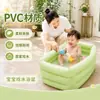 Tina de baño inflable para bebé de color verde claro, ligera, para jugar en el agua, fácil de guardar después de desinflarla, tina de baño para bebé de material PVC