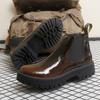 Botas Martin para Hombre de Piel de Vacuno Zapatos de Caña Alta Moda Casual Británica Botas de Cuero Botas Chelsea Botines para Hombre Retro Botas para Hombre Aumentadas