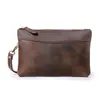 Bolsa de Mão Masculina Bolsa de Mão Retro em Couro Crazy Horse Camada Superior Couro Bovino Bolsa Carteira de Grande Capacidade Suprimento Transfronteiriço