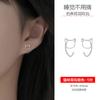 Gancho de oreja de gato hueco de plata pura S999 diseño de nicho pendientes de plata de ley para el cuidado del oído sin molestias pendientes de recogida tachuela de cartílago para mujeres