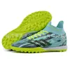 Zapatos Profesionales de Fútbol, Resistentes al Desgaste para Hombre, Tejido Fly-Knit de Caña Alta, Suela de Goma con Tacos, Amortiguación Ligera, Transpirables, Zapatos para Correr con Amortiguación