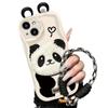 Adecuado para funda de teléfono móvil Apple 15promax iPhone14/13 lindo peluche panda cordón 11/12 silicona suave