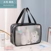 Nueva bolsa de almacenamiento portátil para maquillaje, artículos de tocador, impermeable, de PVC transparente con bonitos dibujos animados