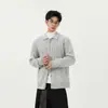2026 Nuevo Cárdigan Casual de Punto para Hombre con Cuello de Solapa Suéter de Punto Moda Tendencia Chaqueta Juvenil Holgada para Hombre