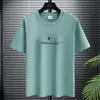 Comercio Exterior Manga Corta para Hombre Verano Nuevo Estilo Algodón Modal Moderno de Gama Alta Camiseta Versátil Cuello Redondo Superior para Hombre