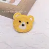 Acessórios de Cabeça Estilo Primavera e Verão Materiais Semi-Acabados Patches para Roupas Cabeça de Urso de Lã Desenho Animado Pequenos Patches Bordados Decorativos