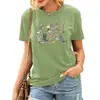Amazon Europeia e Americana Atacado Transfronteiriço Botas de Cowboy Ocidentais Estampa Casual Solta Gola Redonda Manga Curta Camiseta Feminina Algodão