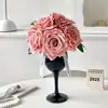 Rosas Artificiais, Arranjos de Flores de Mesa de Jantar de Luxo Leve de Alta Qualidade, Enfeites Decorativos, Flores Artificiais, Buquês, Arranjos Florais, Entrega Transfronteiriça