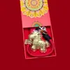 Llavero de Oro del Año del Caballo Más Vendido, Oro Puro 999, Cadena para Teléfono, Hilo Rojo, Colgante para Bolso, Juego de Caja de Regalo