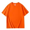 Camiseta de Color Sólido con Cuello Redondo Estampada con Logo Publicidad Camisa Cultural Algodón Puro Hombro Caído Cuello Redondo Manga Corta Ropa de Trabajo Uniforme de Clase DIY